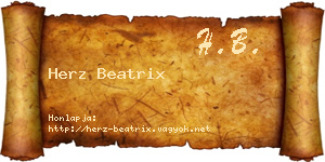 Herz Beatrix névjegykártya